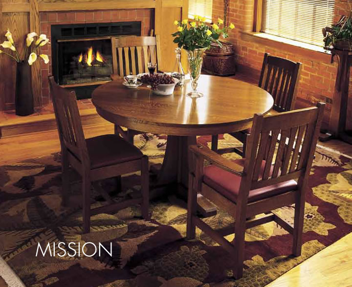 stickley mission round pedestal dining table 